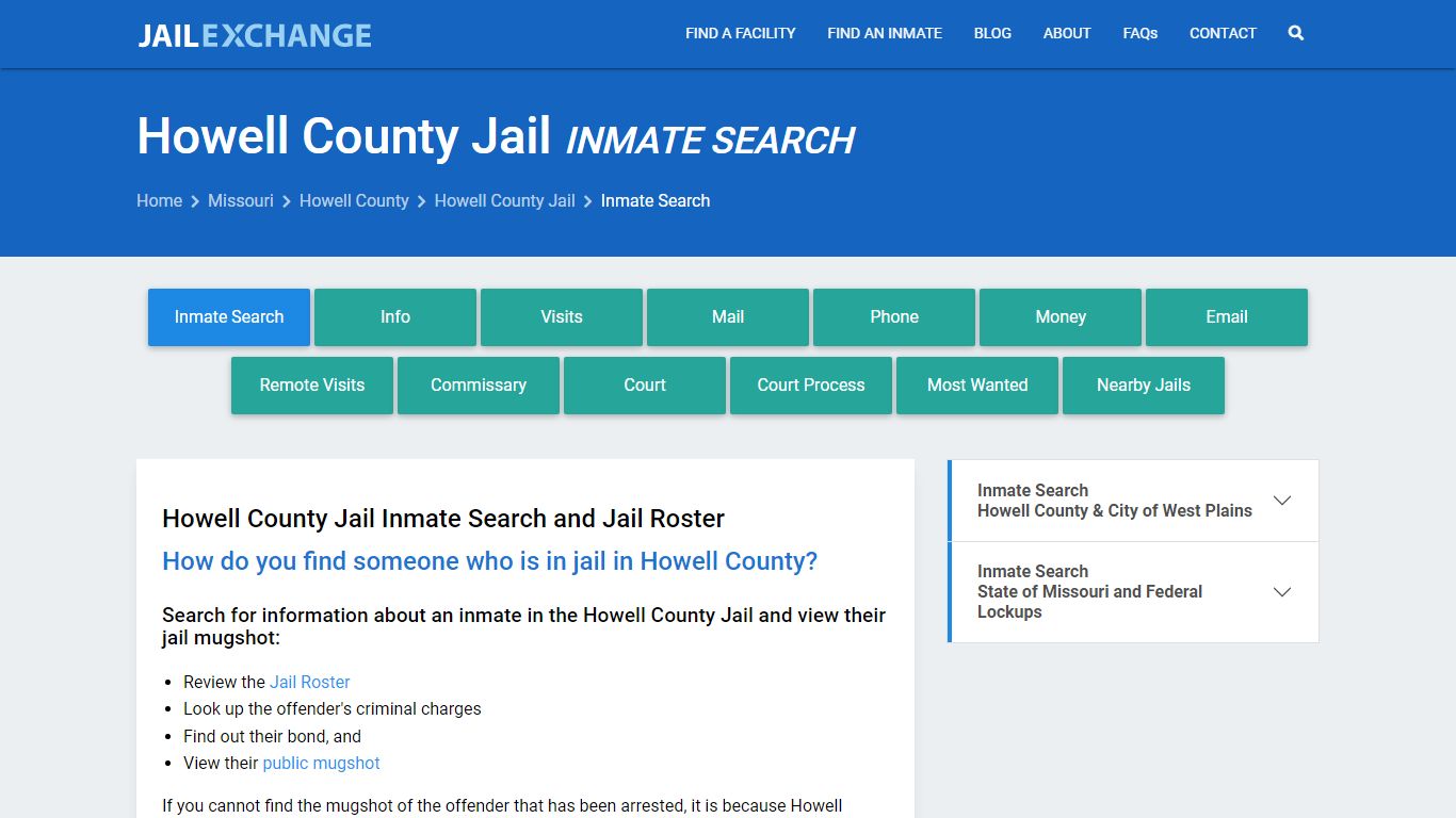 Inmate Search: Roster & Mugshots - Howell County Jail, MO